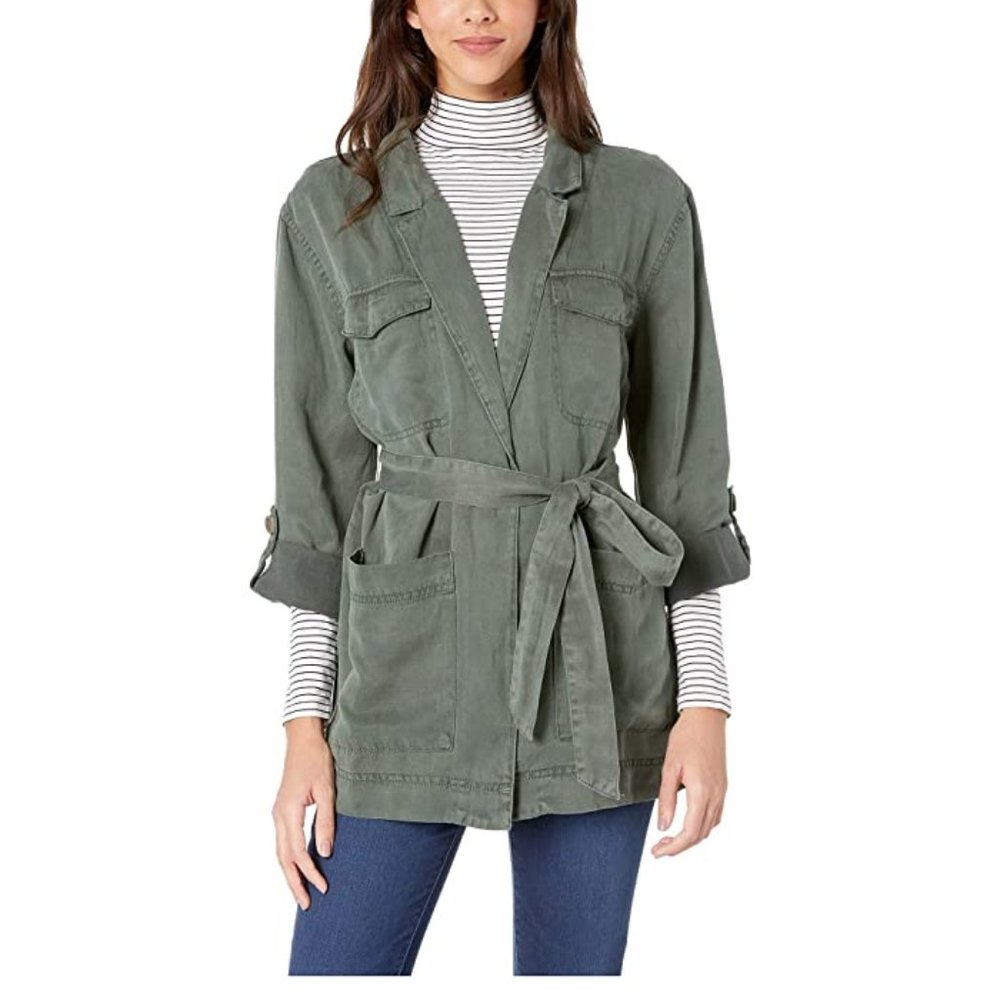 OLIVE GREEN SANCTUARY SAFE TRAVEL BELTED JACKET